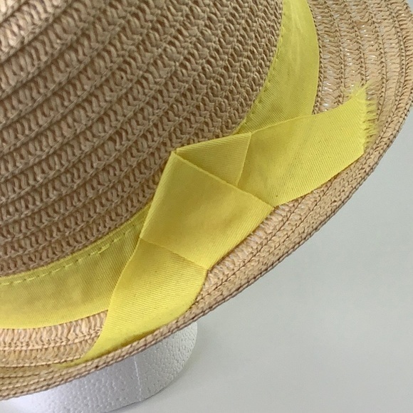 Scala Pronto Fedora Paper Hat with Yellow Band Unisex Size OS EUC - Picture 5 of 16